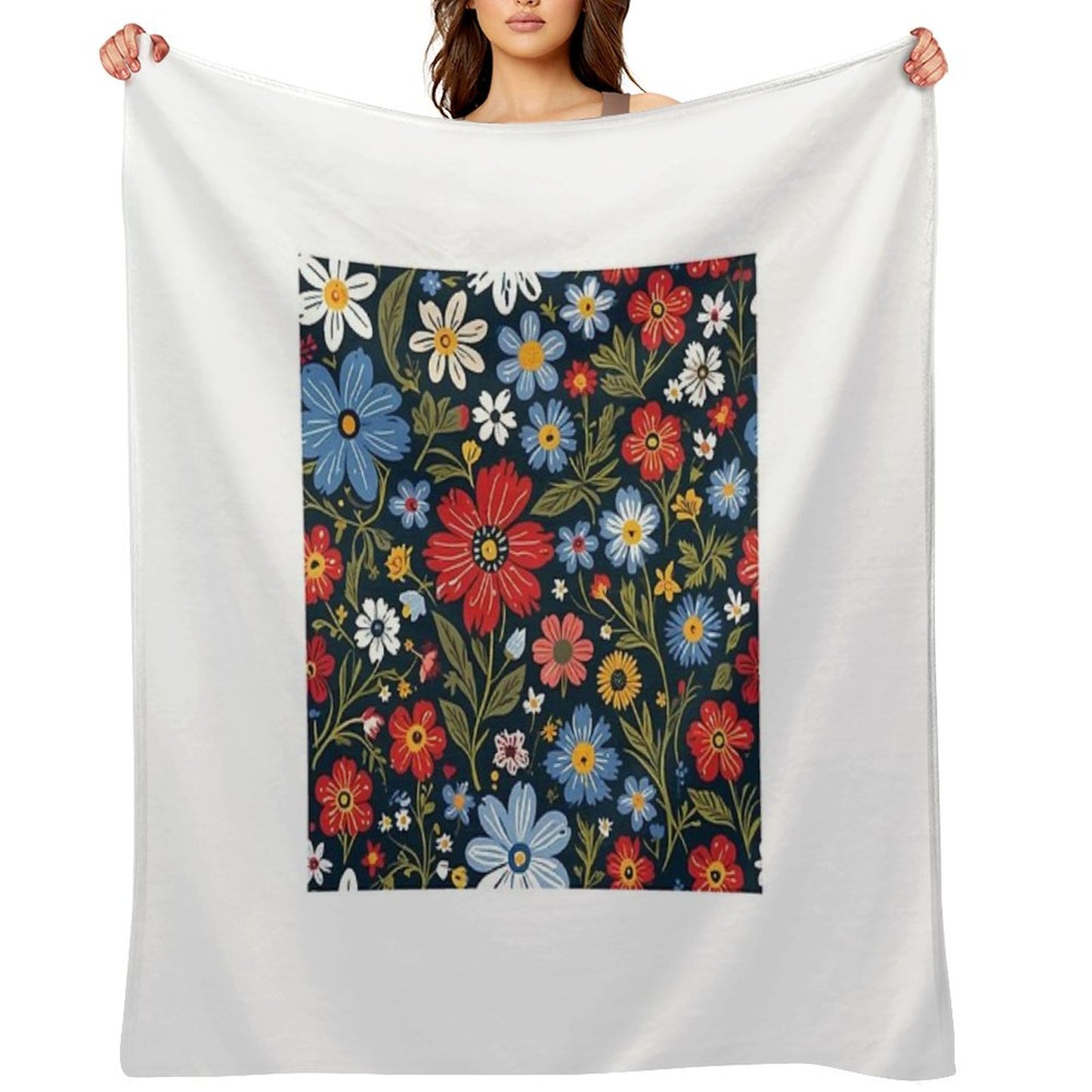 Floral Pattern 3 Throw Blanket