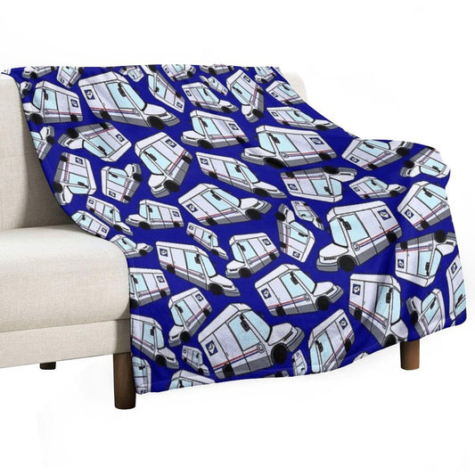 NGDV New Mail Truck Print Throw Blanket