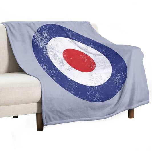 RAF Type D Roundel - Mod Target Logo Throw Blanket