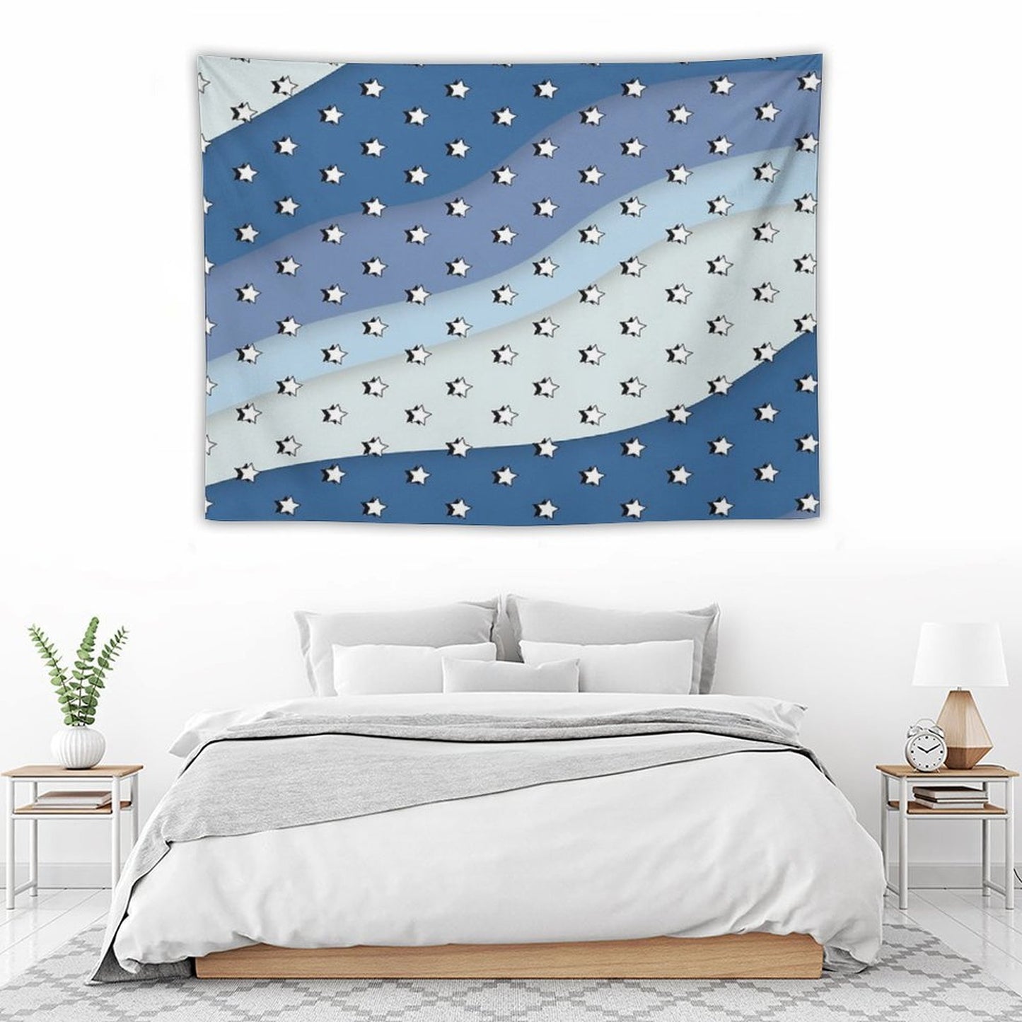 Blue Waves VSCO Stars Tapestry