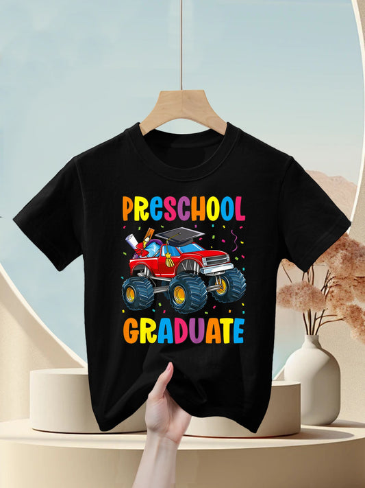 Kids Preschool Graduation Monster Truck Preschool Graduate Kids T-Shirt