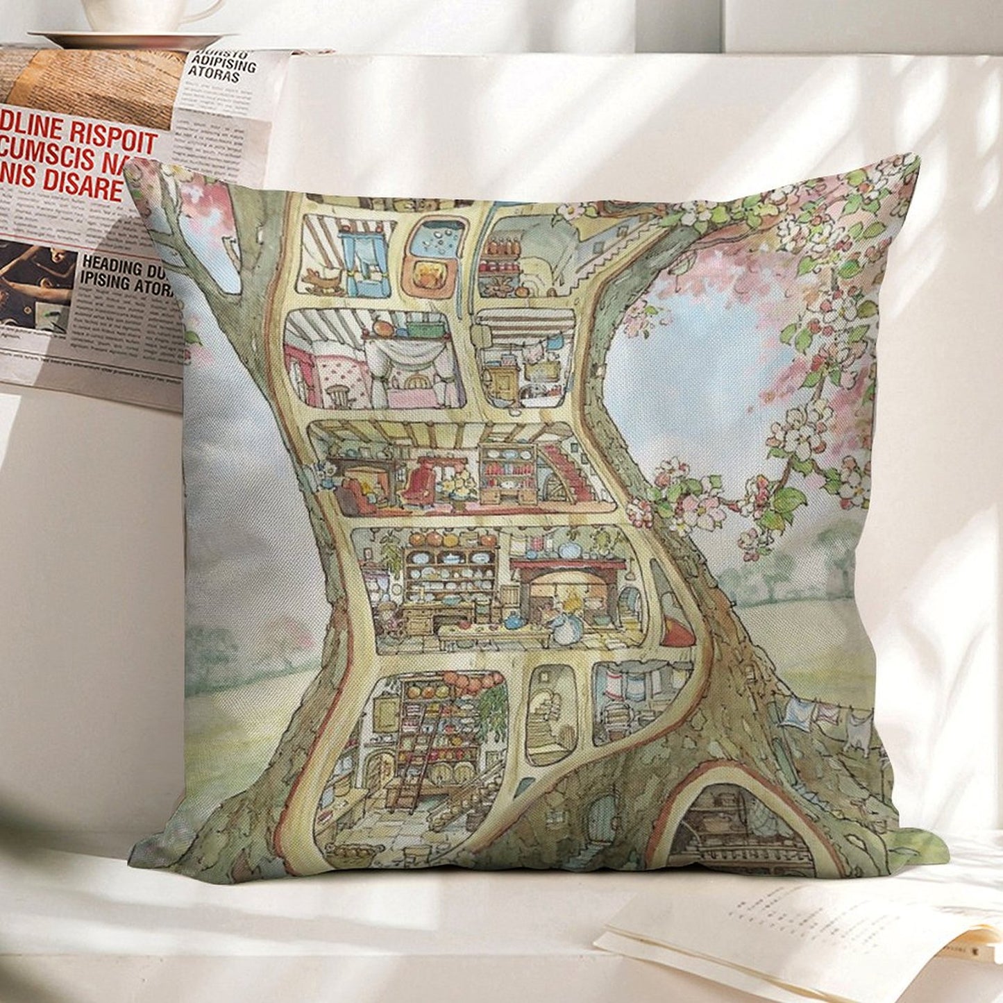 Crabapple Cottage Linen Throw Pillow Cover