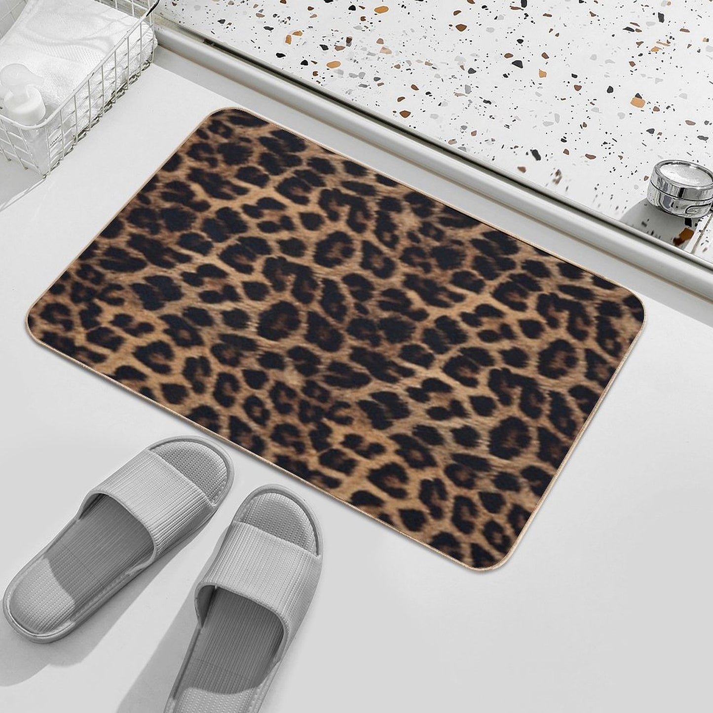 Leopard Print Bath Mat