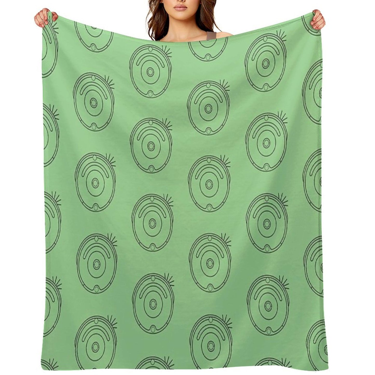 Robot Vacuum Dark Simple Throw Blanket