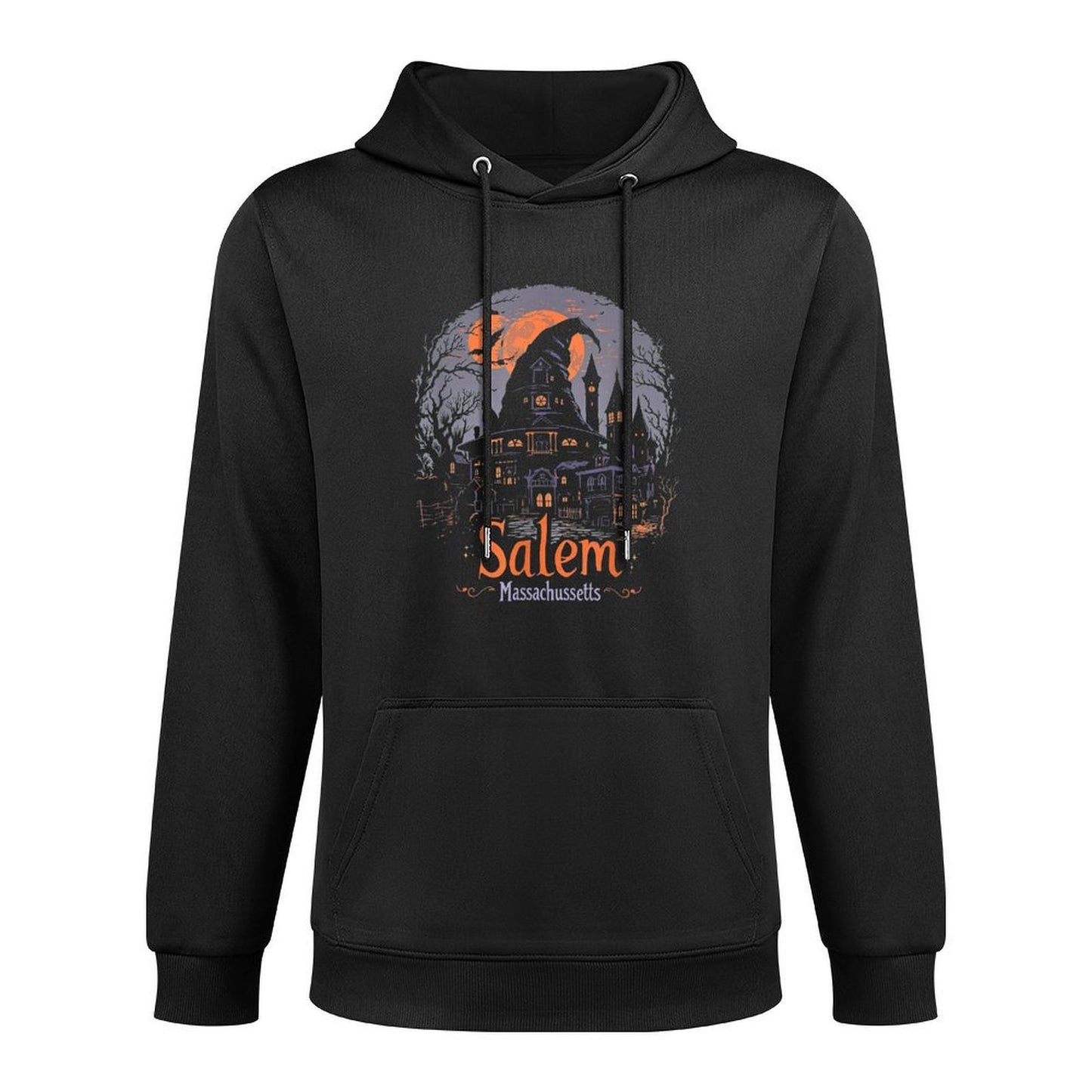 Vintage Salem Massachusetts Halloween Skyline Cityscape Customizable Surface Hoodie
