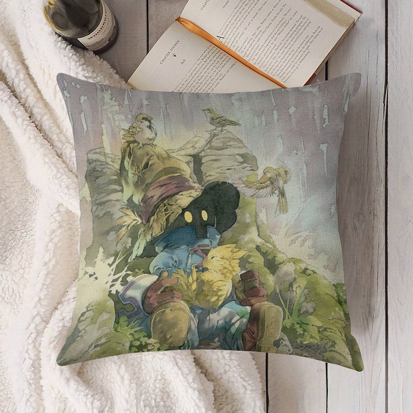 Vivi Rain Linen Throw Pillow Cover
