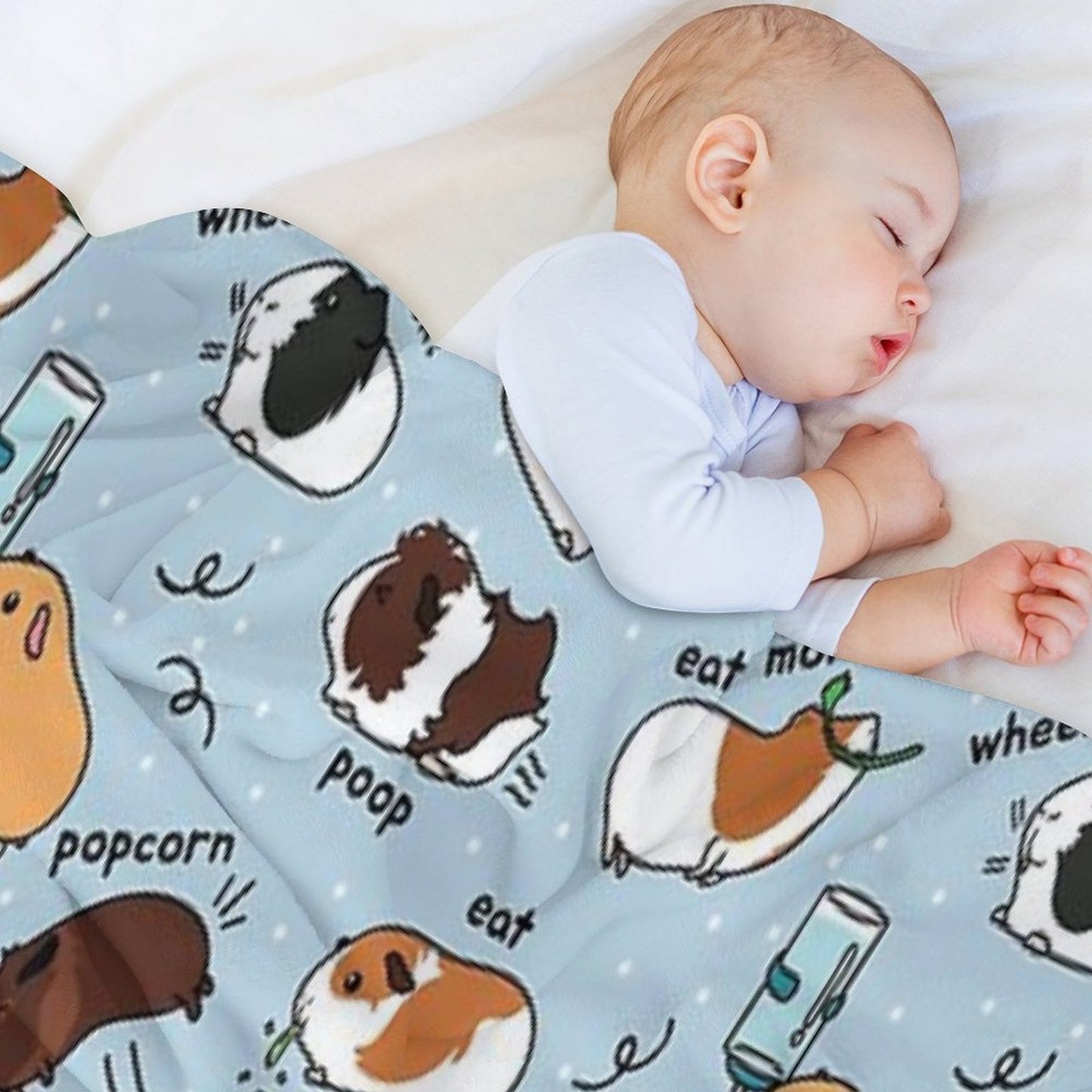 Guinea Pig Daily To-Do List - Blue Background Throw Blanket