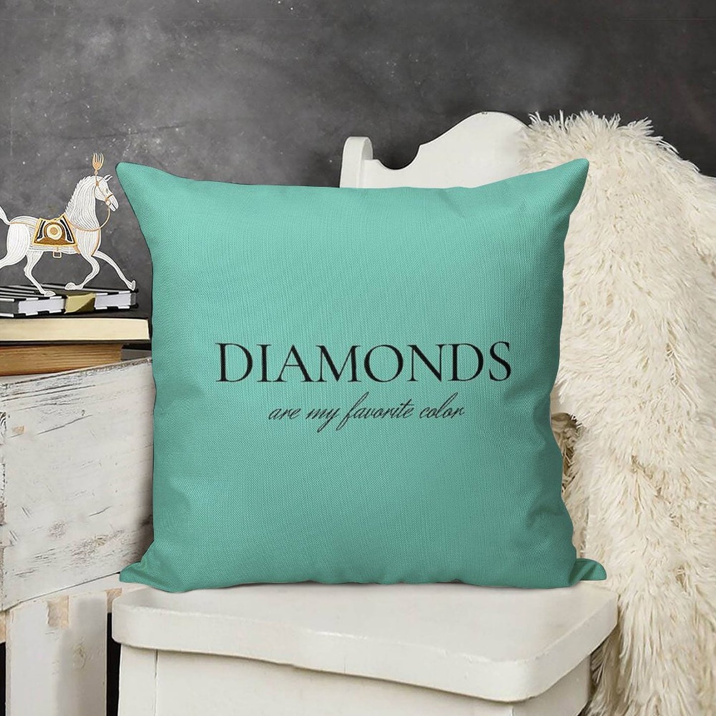 Diamonds Are My Favorite Color Linen Throw Pillow Cover