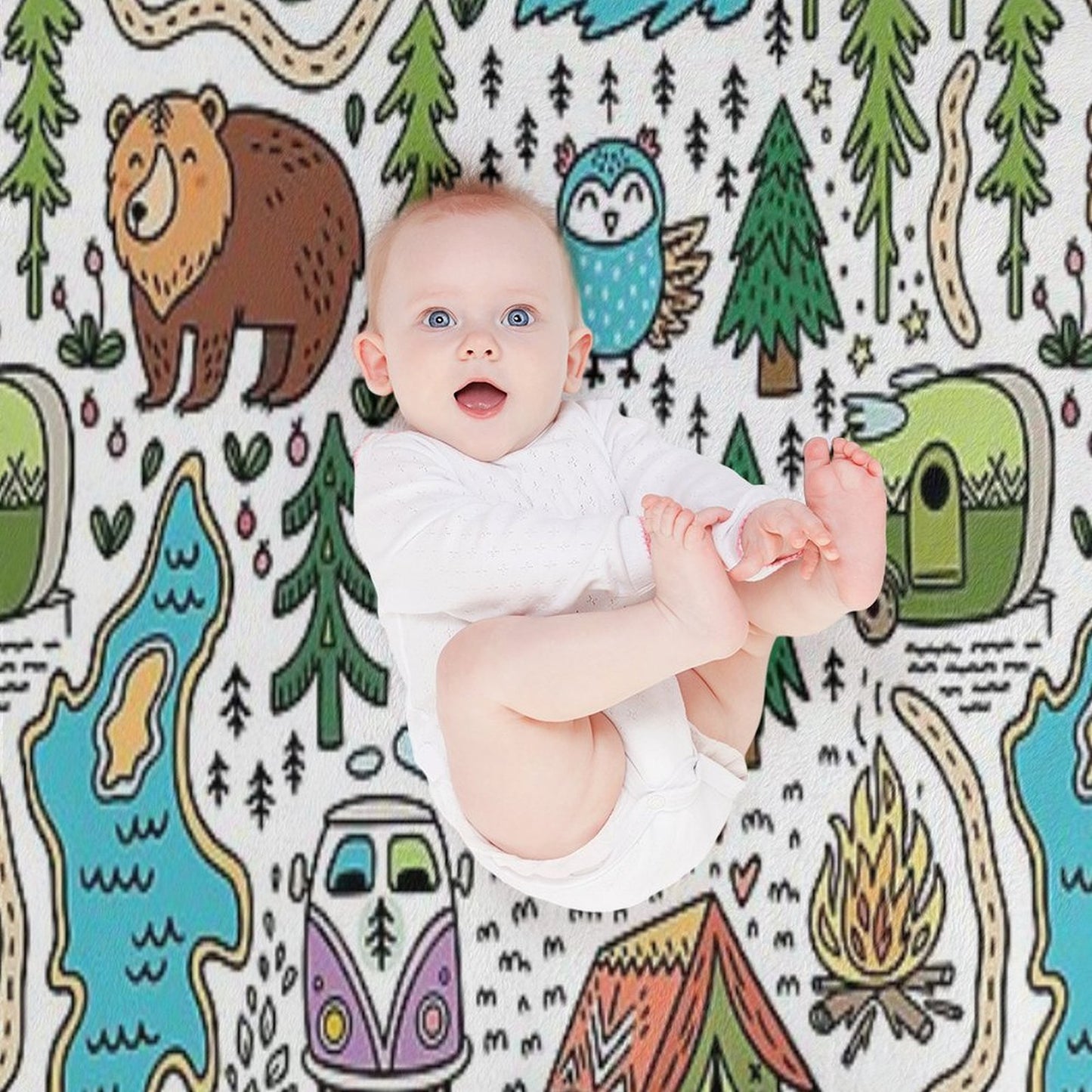 Happy Map Throw Blanket