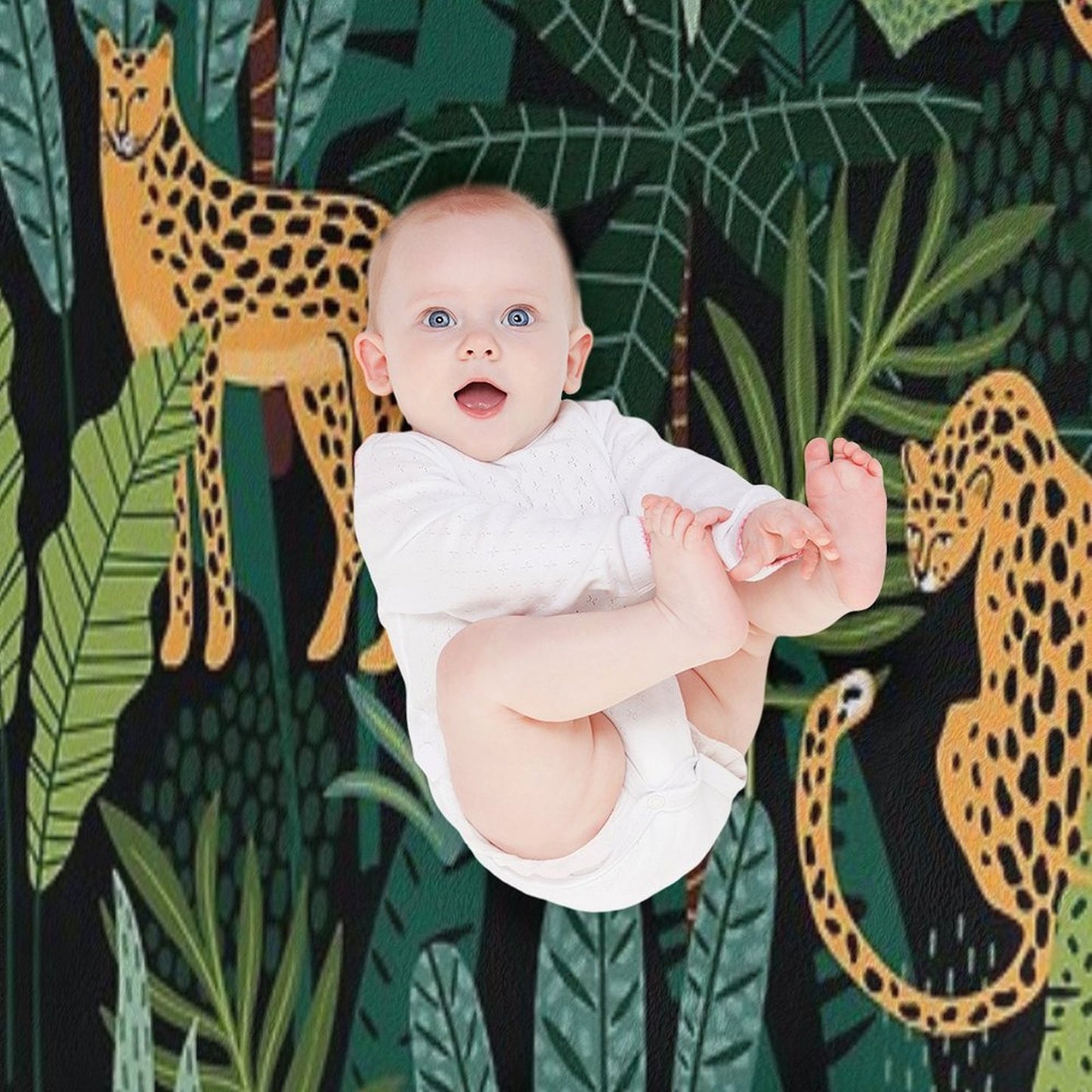 Tropical Cheetah Print Throw Blanket