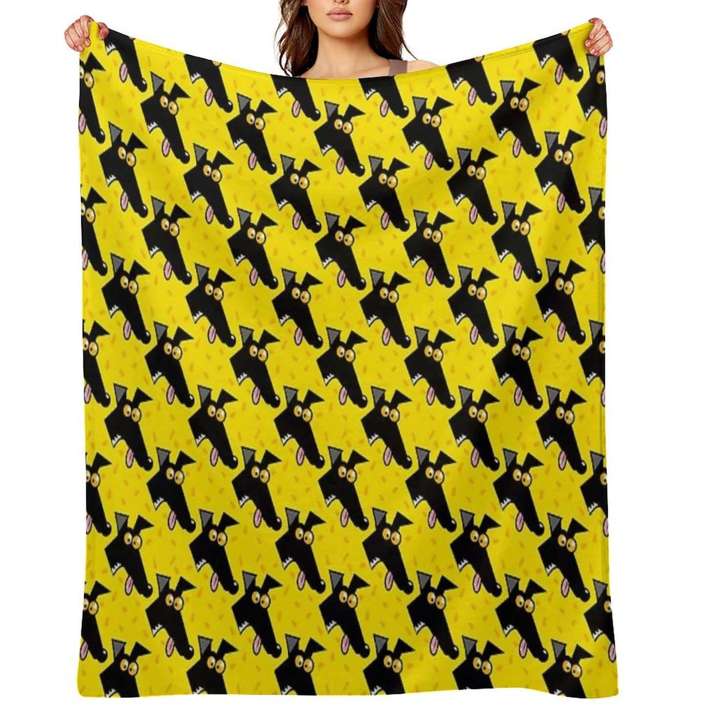 Seamless Derp Yellow Throw Blanket