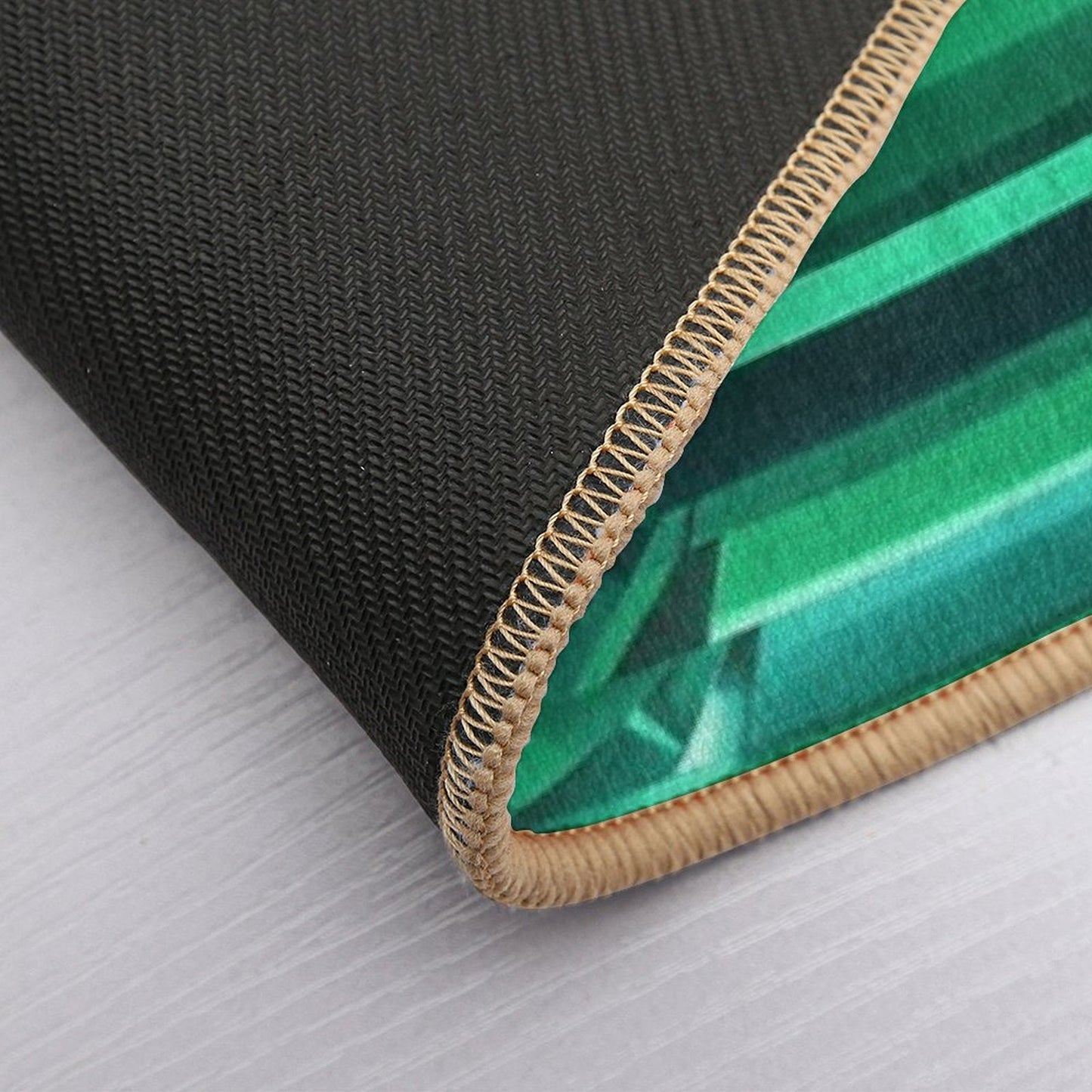 Colorful Gemstone Collection. Emerald Gem Hand-Painted Artwork Bath Mat