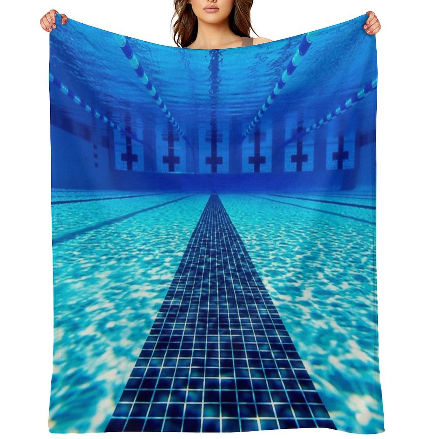 Beautiful Underwater Pool View - Swimming Pool Photography Throw Blanket