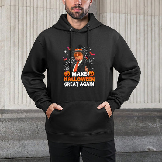 Make Halloween Great Again Funny Trump Spooky Season Witch Versatile Streetwear Hoodie