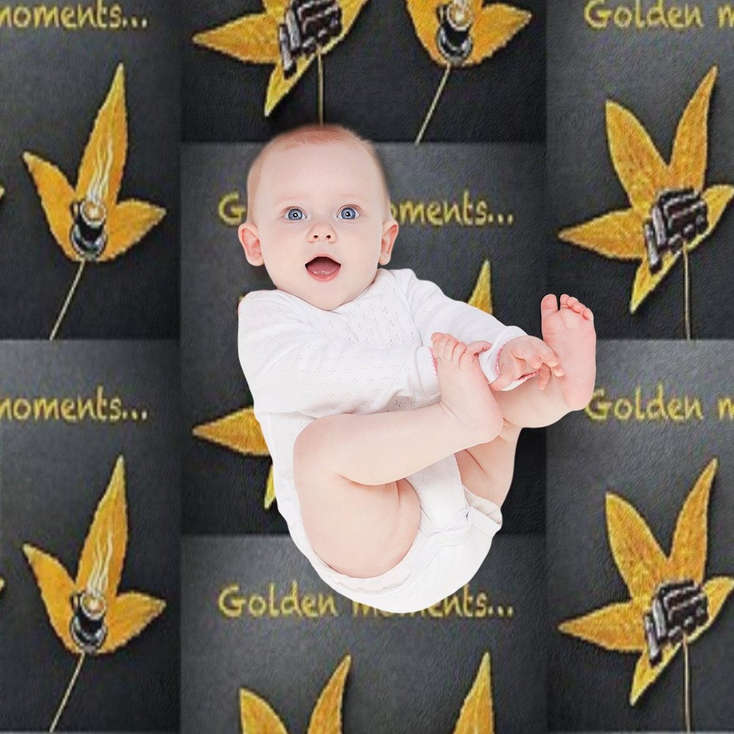 Golden Moments, Coffee And Cake Painting on Autumn Leaves Throw Blanket