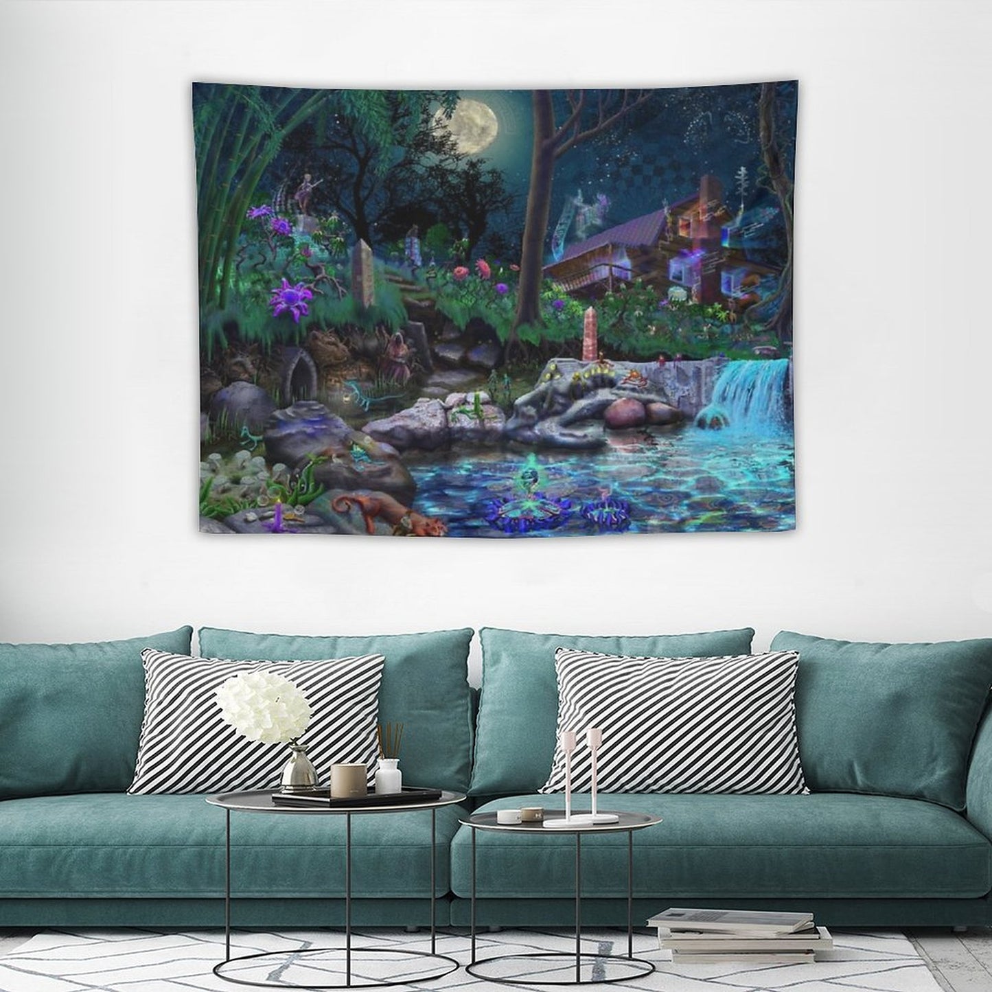 The PsyCabin - Trippy Psychedelic Visionary Garden Tapestry