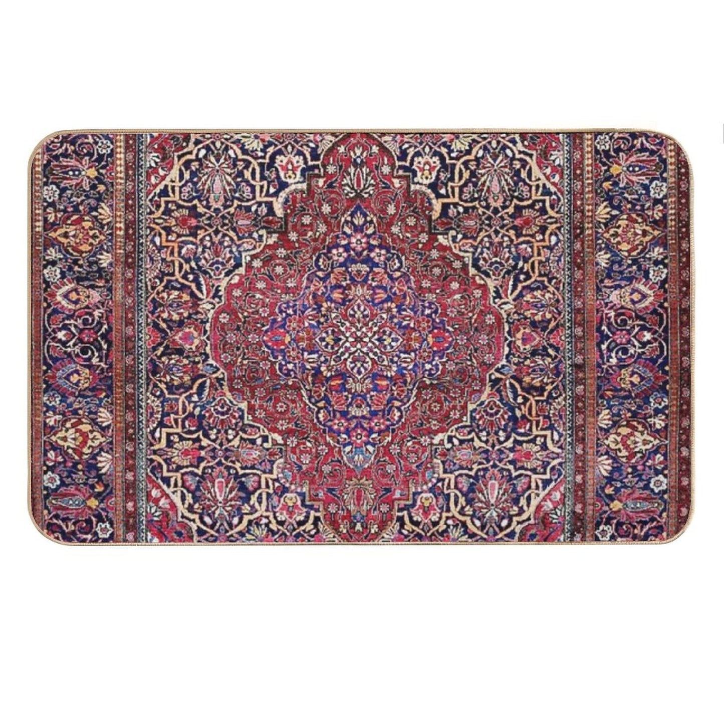 Kashan Central Persian Silk Rug Print Bath Mat