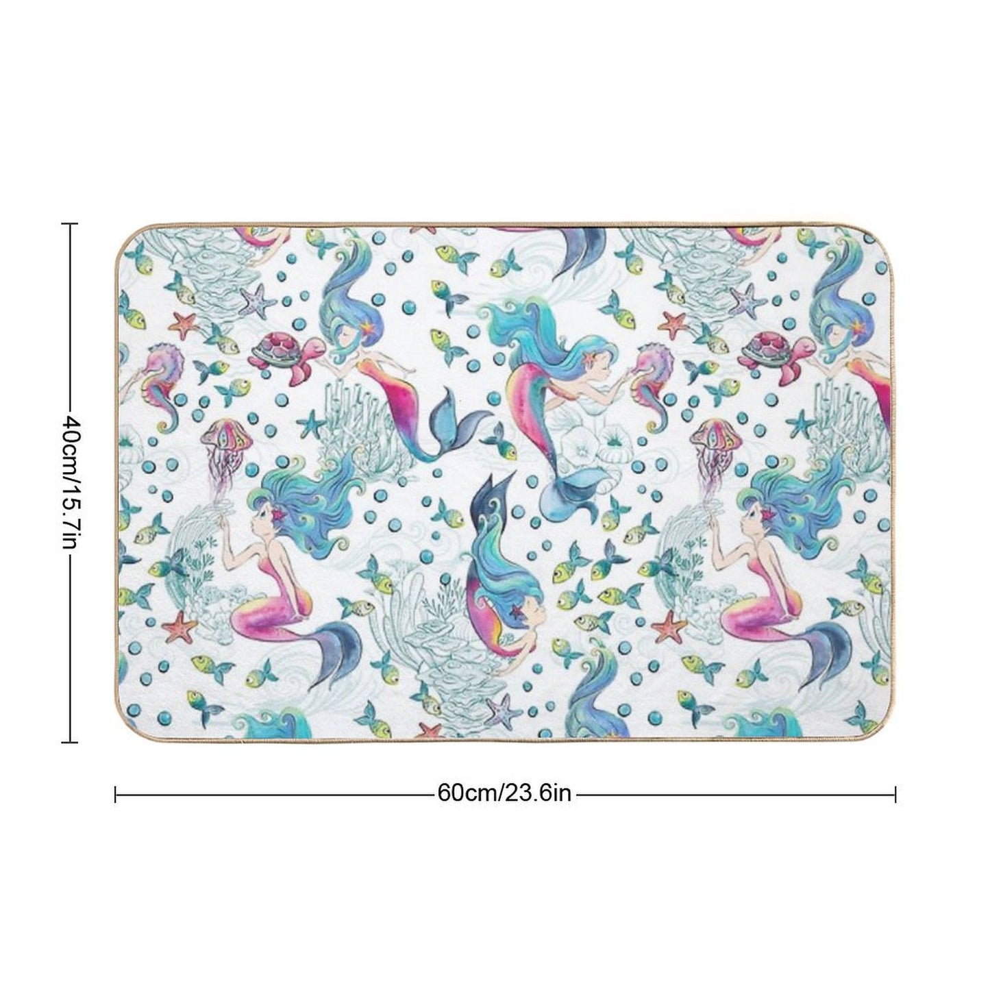 Modern Mermaid Toile Bath Mat