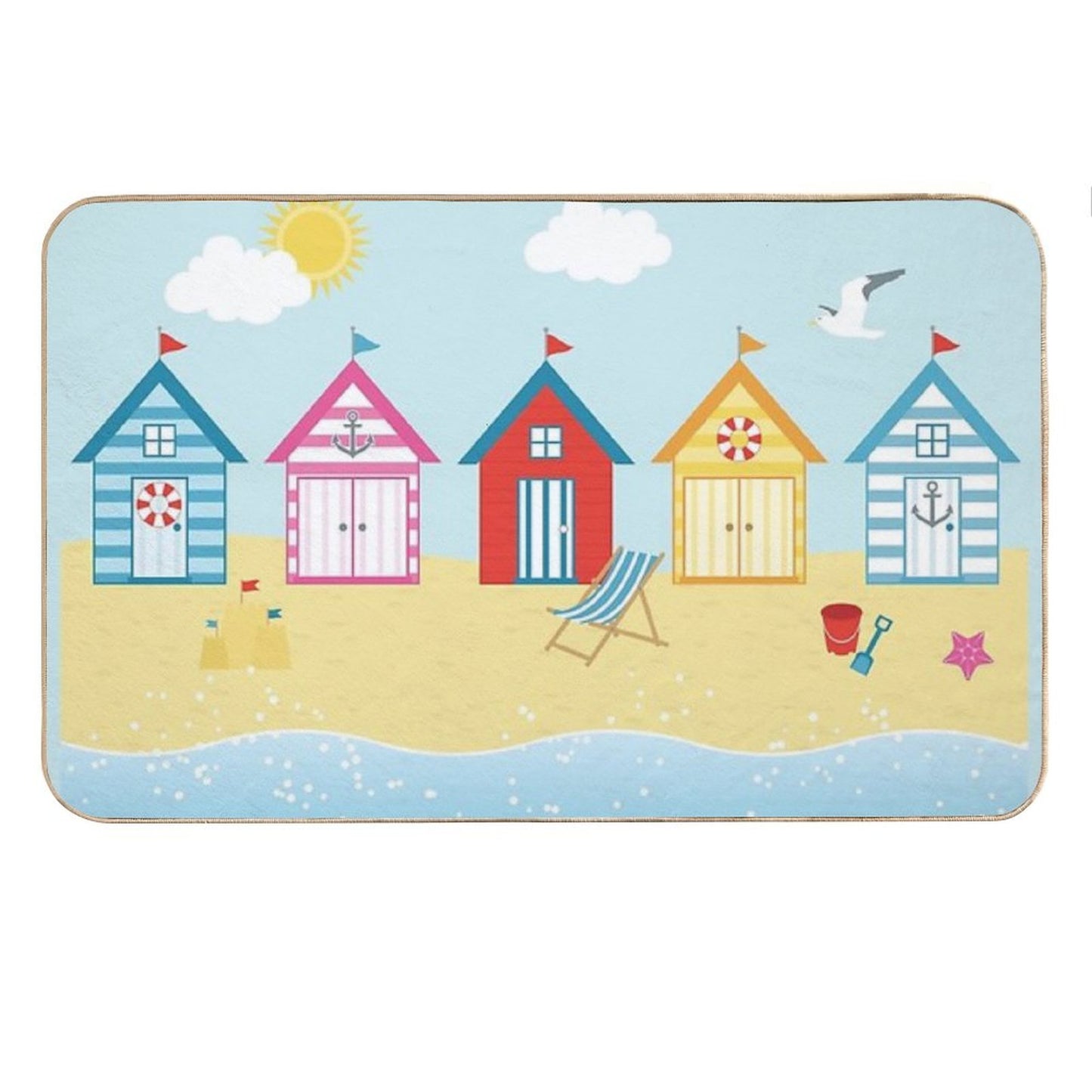 Huts on The Beach Bath Mat