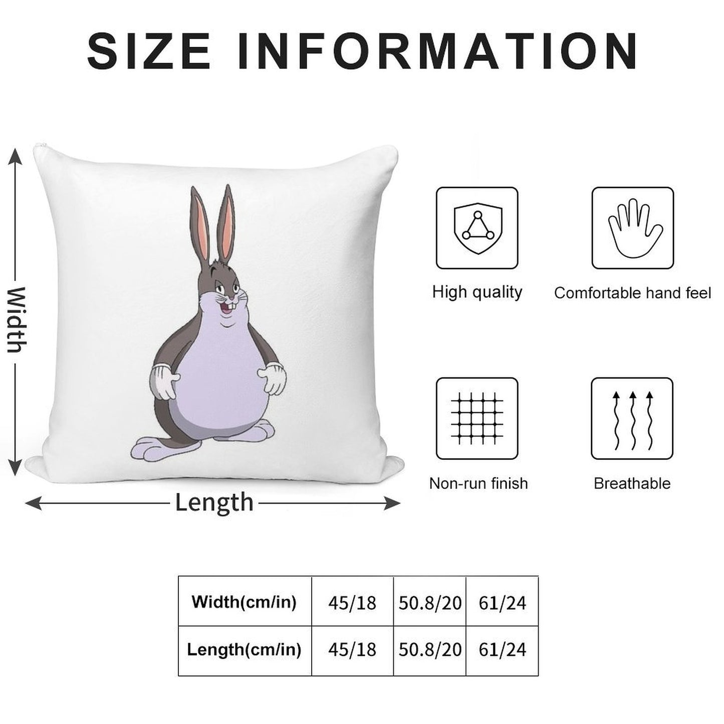 Big Chungus Soft Easy Maintenance Throw Pillow