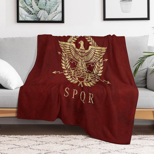 Roman Empire Emblem - Vintage Gold Throw Blanket