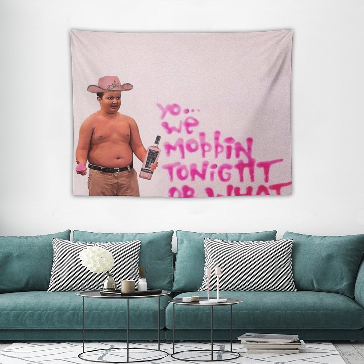 Gibby Pink Cowboy Hat Mobbin Or What Tapestry