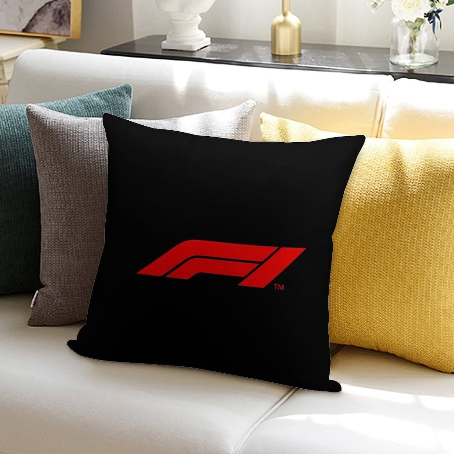 Motorsports Racing Soft Home Decor Throw Pillow