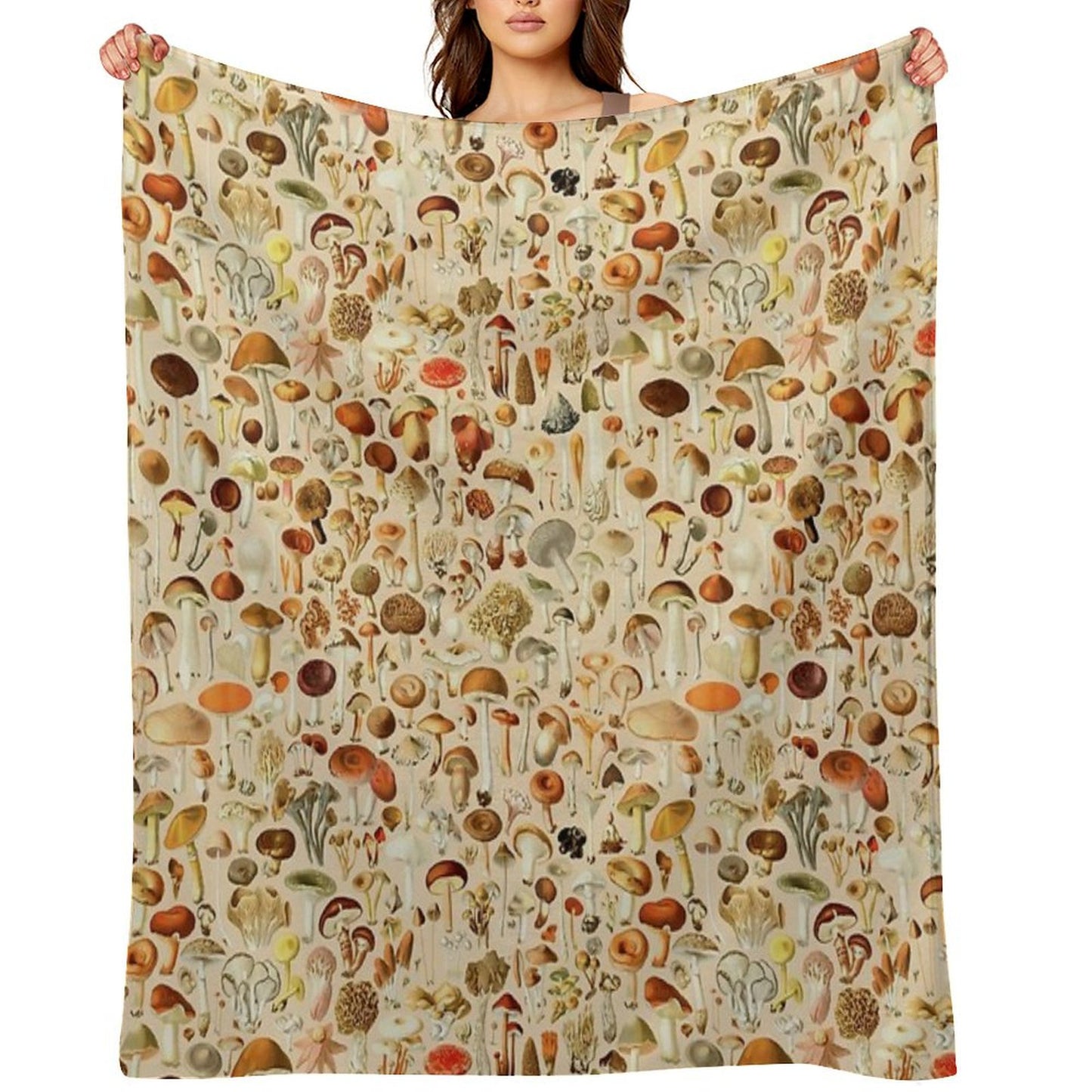 Vintage Mushroom Designs Collection Throw Blanket