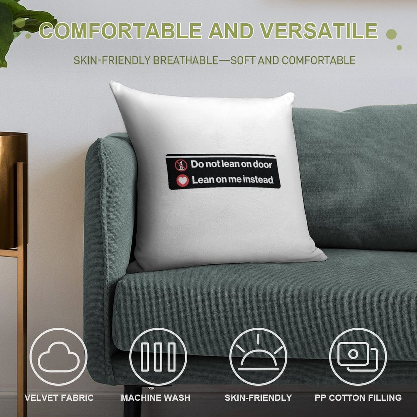 Lean on Me Soft Skin-Friendly Throw Pillow