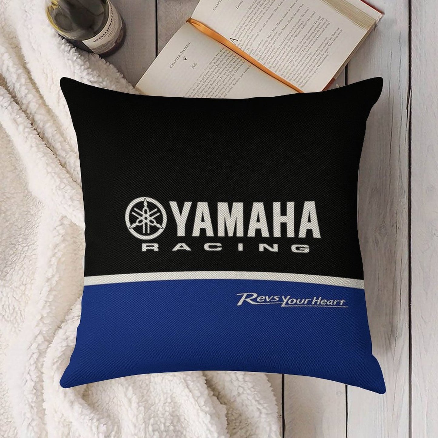 YAMAHA Race Linen Throw Pillow Cover
