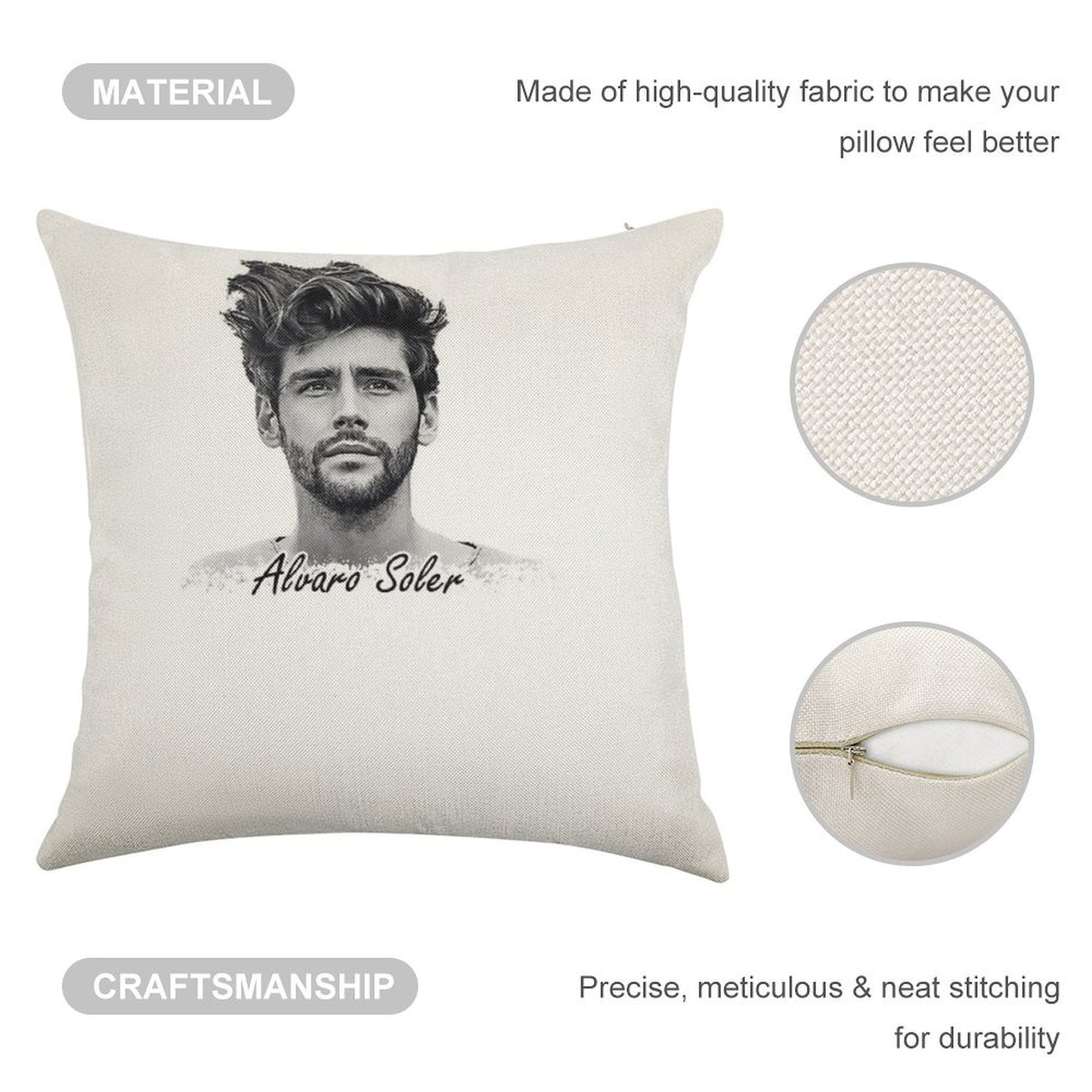 Alvaro Soler Linen Throw Pillow Cover
