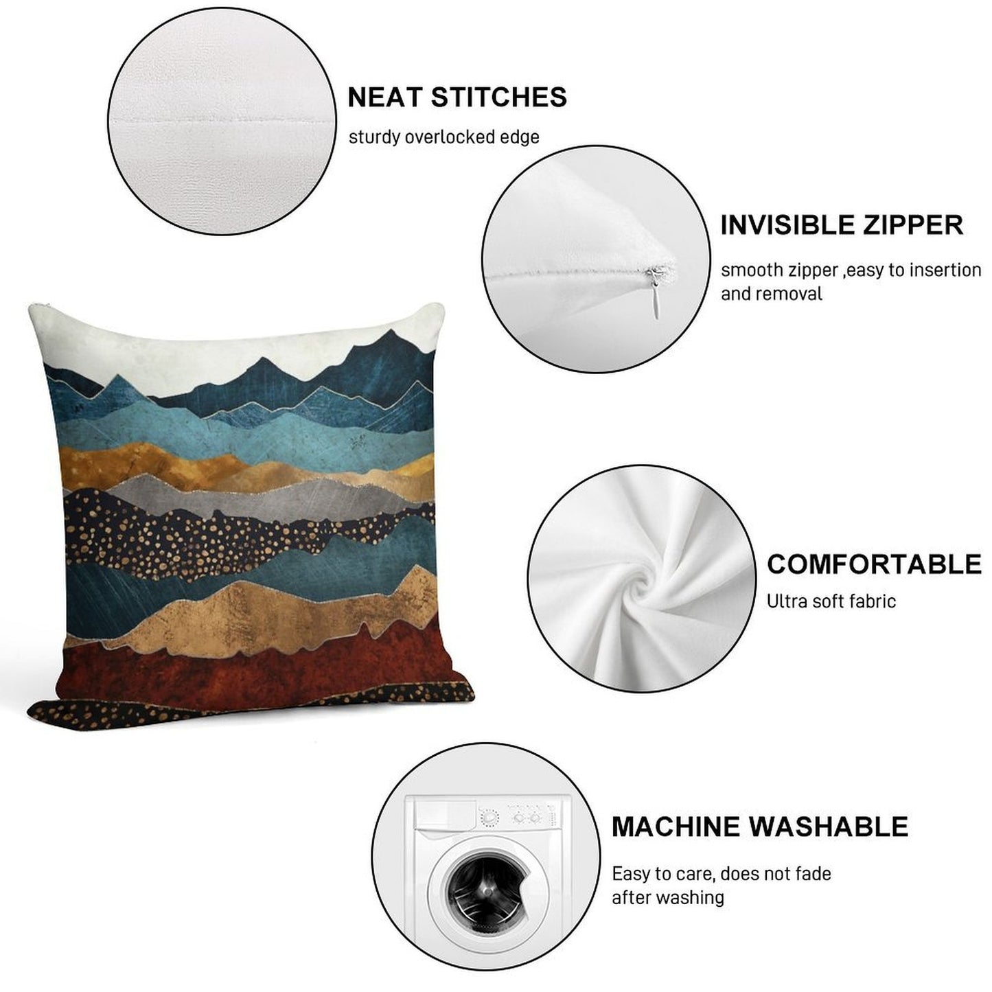 Amber Dusk Soft Washable Throw Pillow