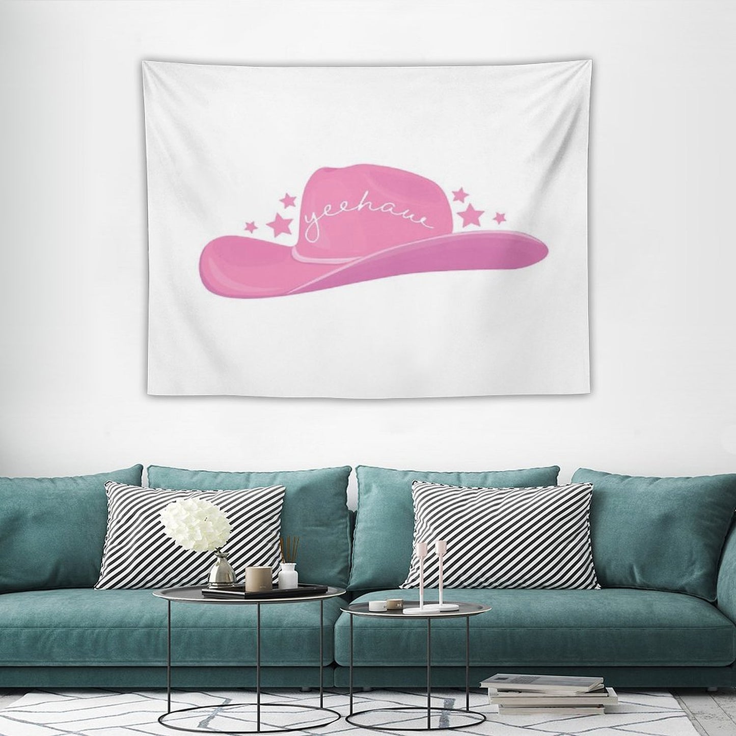 Pink Cowboy Hat Tapestry