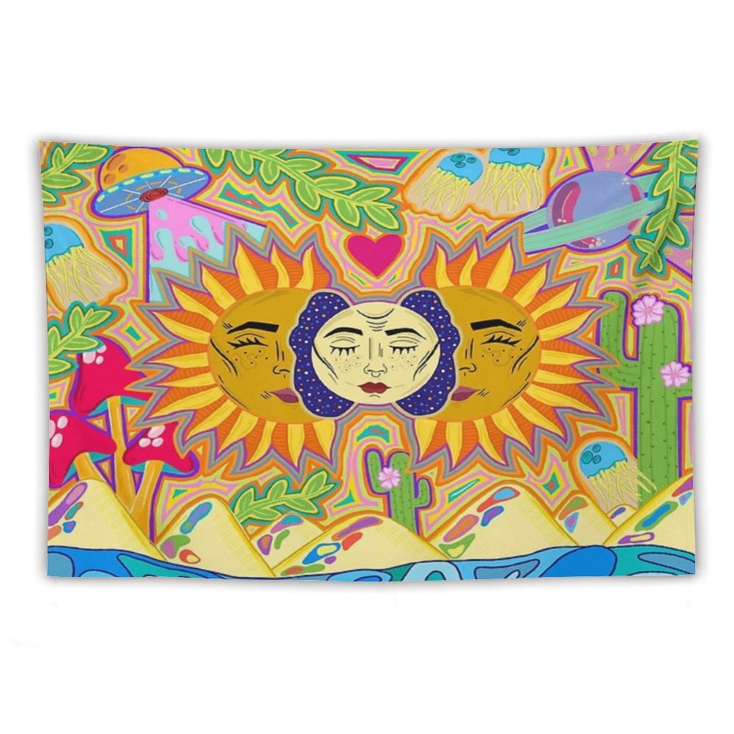 Sun And Moon Design Tapestry