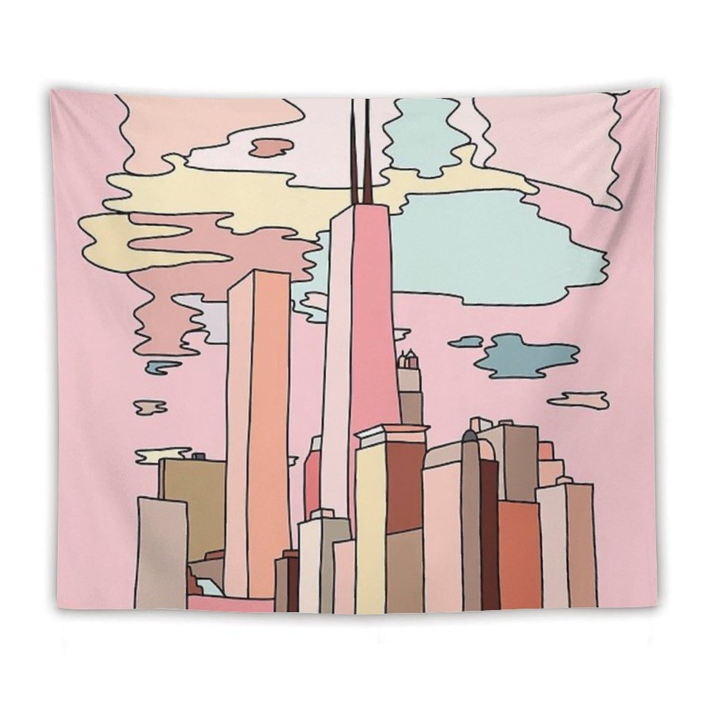 Chicago Sunset by Sasa Elebea Tapestry