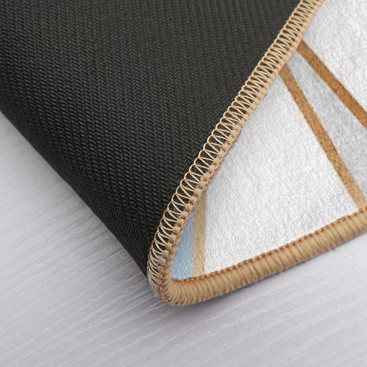 Blue, Grey & Gold Geo Bath Mat