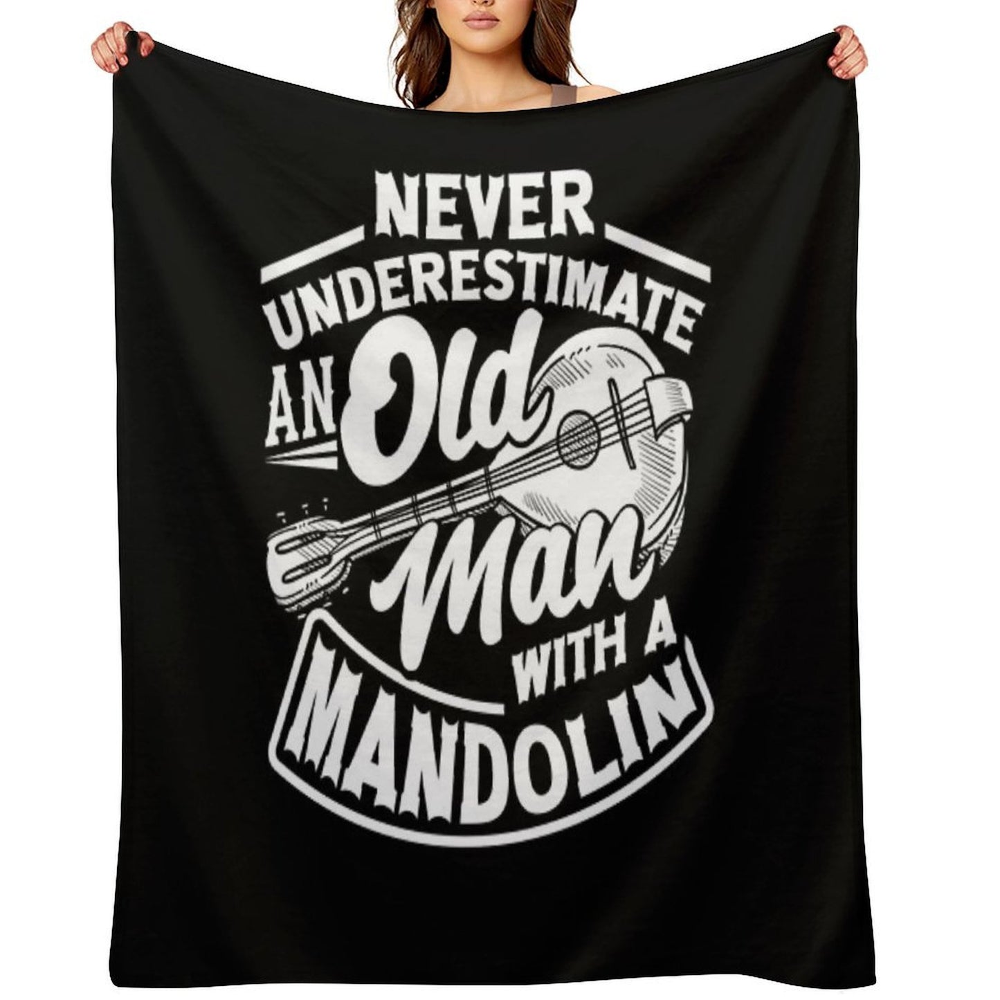 Mandolin Mandolinist Old Mandolin Player Throw Blanket