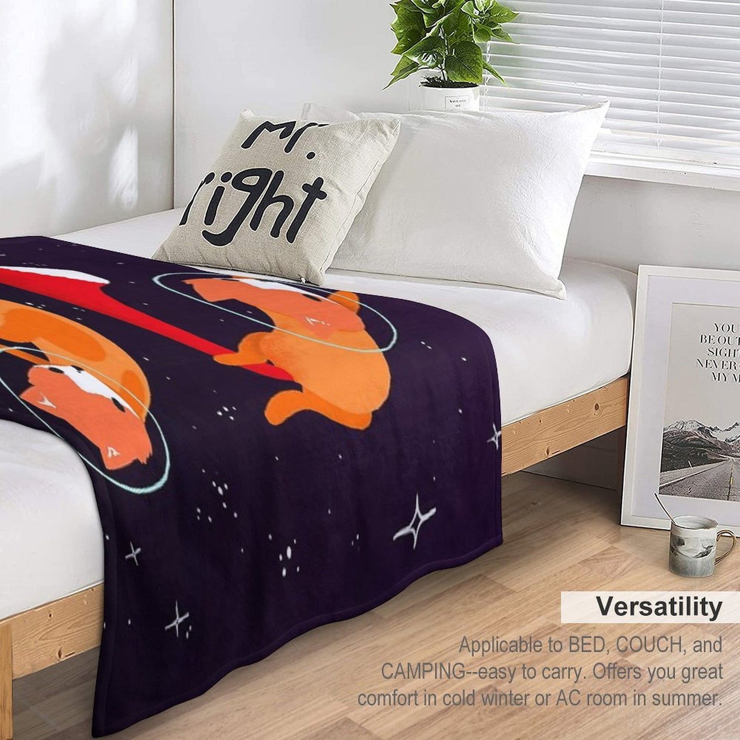 Space Foxes Throw Blanket