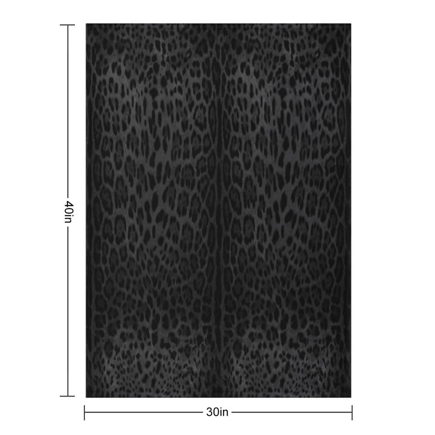 Black Leopard Print Skin Throw Blanket