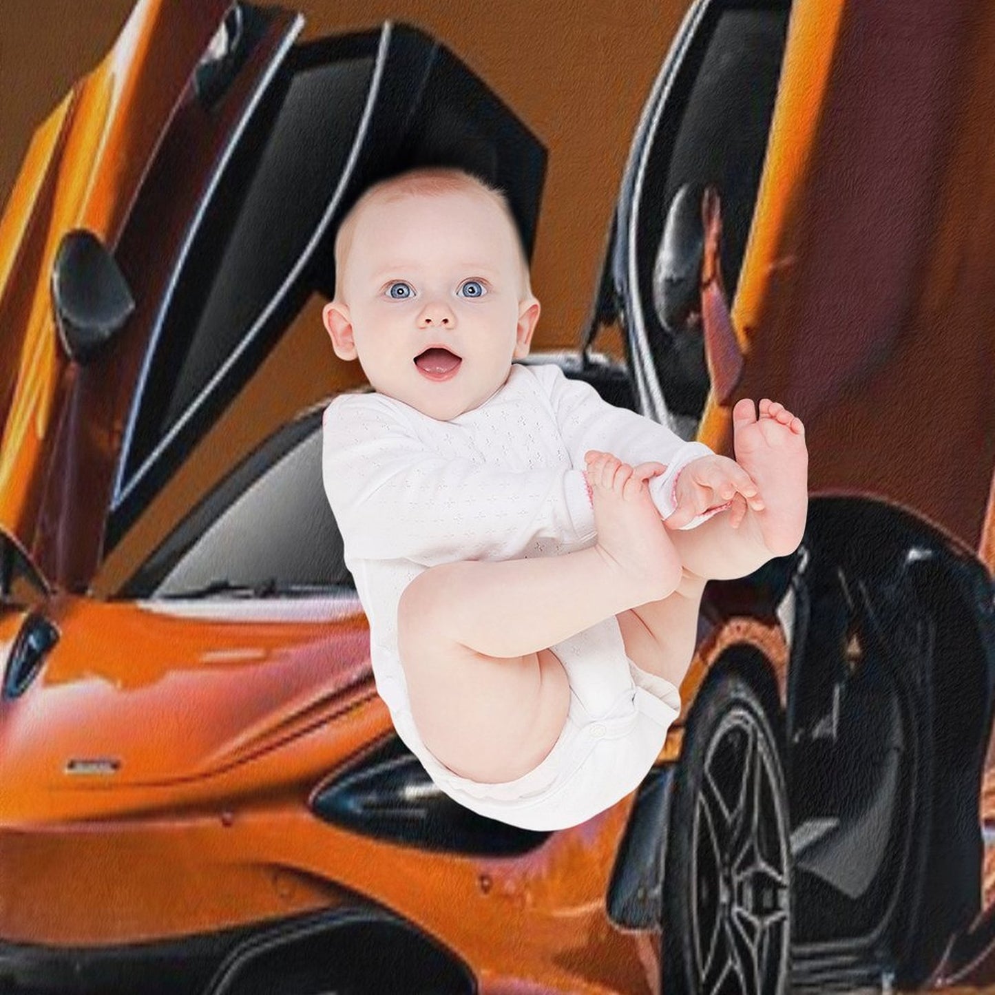 Orange Super McLaren P1 Formula 1 Design Throw Blanket