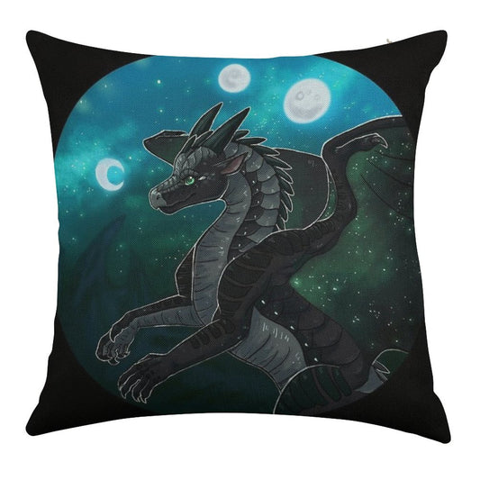 Wings of Fire - Moonwatcher Linen Throw Pillow Cover