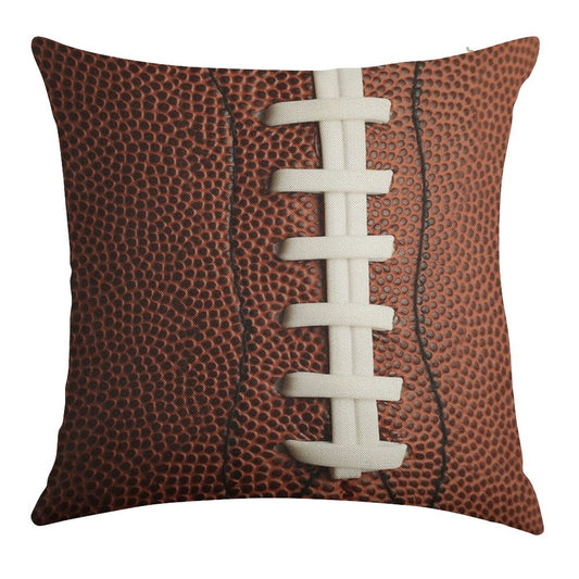 Football Linen Throw Pillow Cover
