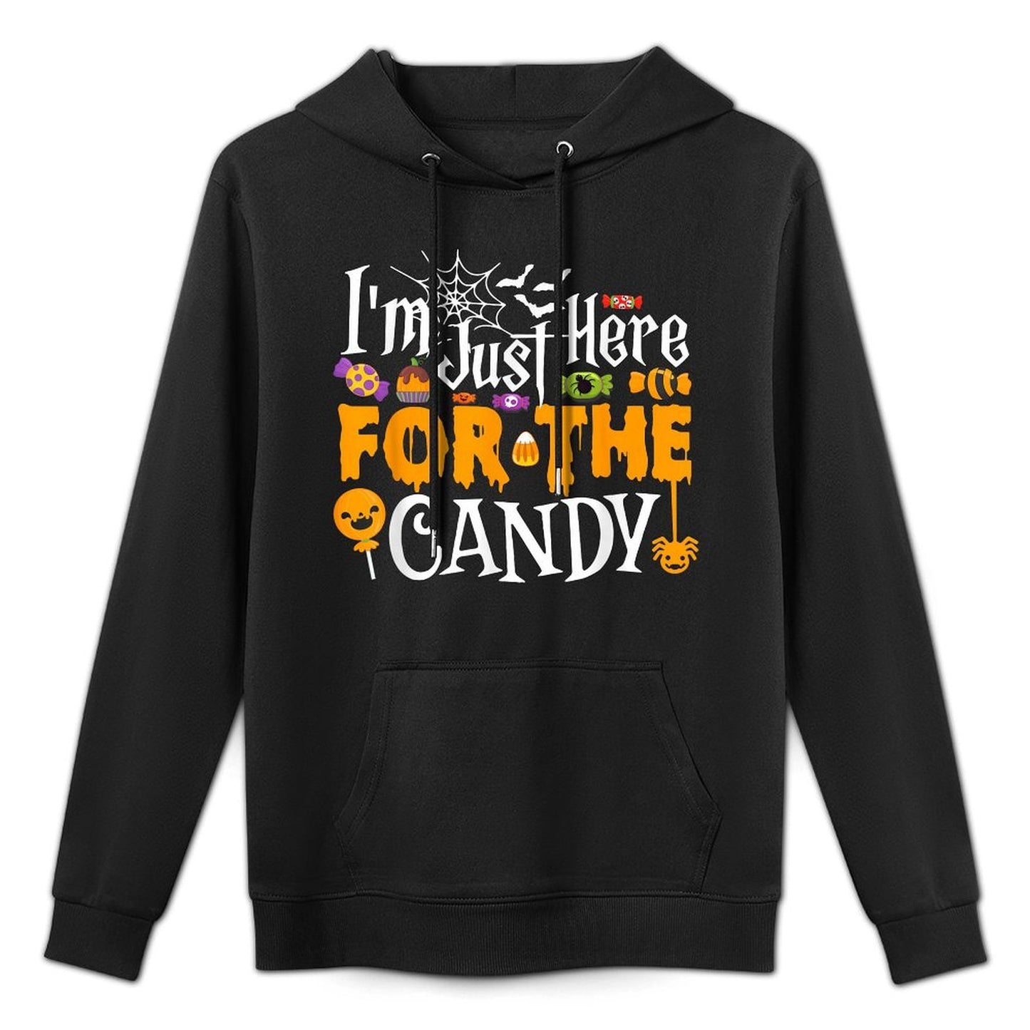 Im Just Here For The Candy Funny Halloween Costume Shrink-Resistant Hoodie