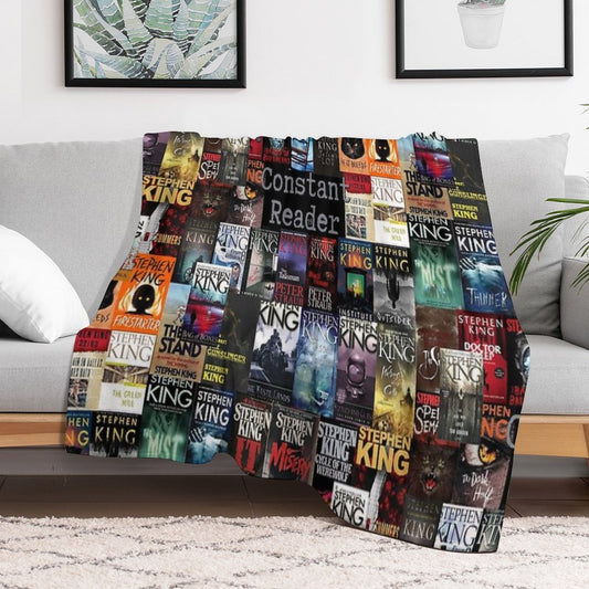 Stephen King Book Covers, Constant Reader Throw Blanket