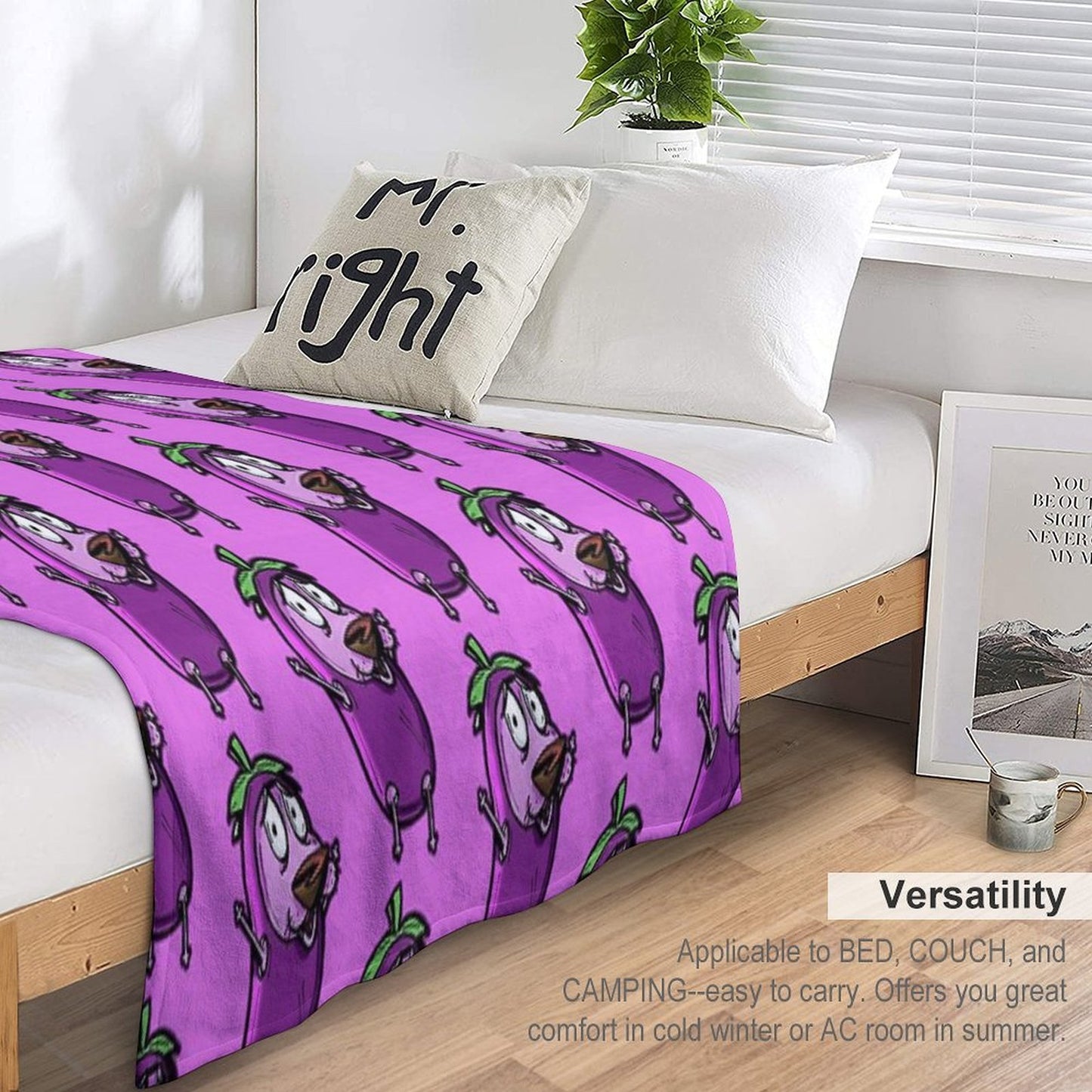 Courage The Cowardly Dog™ in The Great Eggplant Costume Throw Blanket