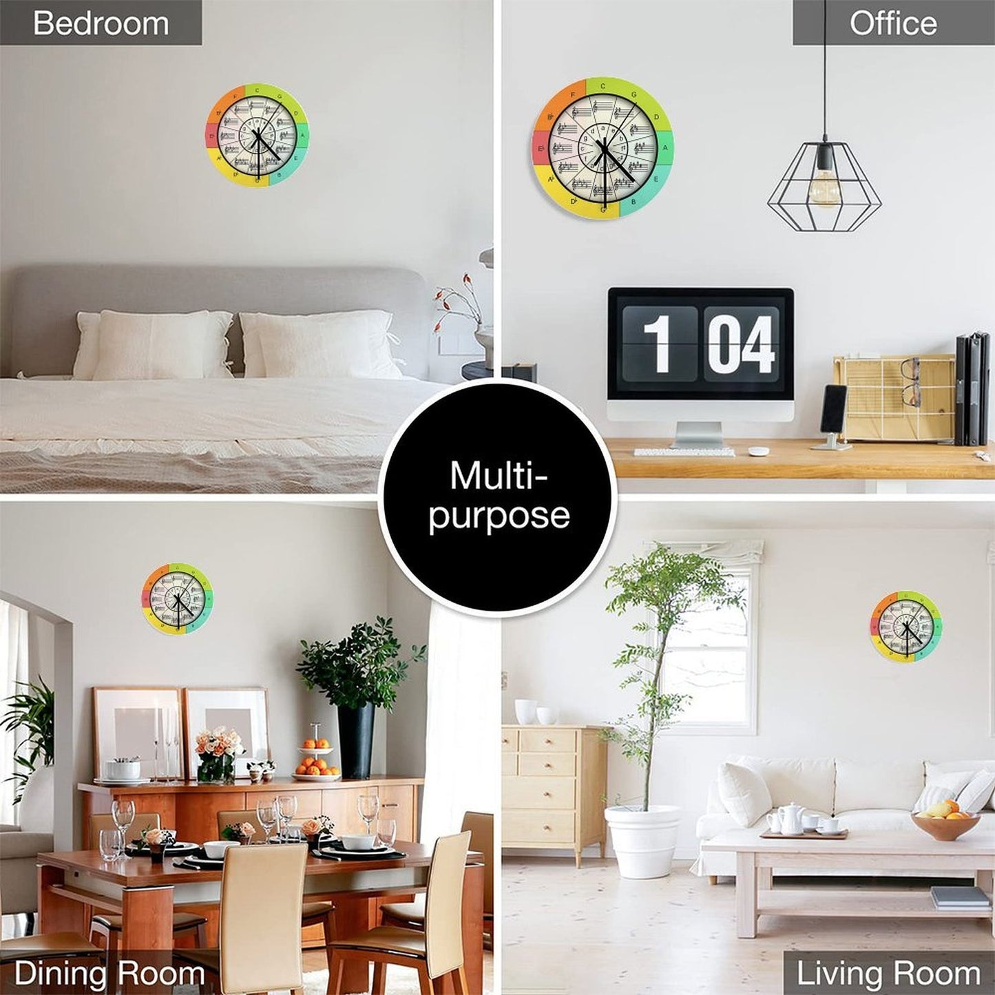 Circle of Fifths for Colorful Music Wall Clock