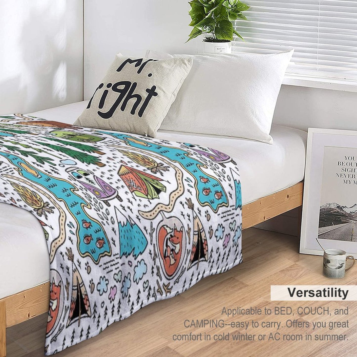 Happy Map Throw Blanket