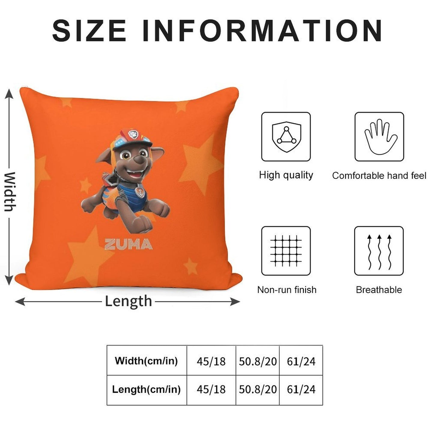 Paw Patrol Zuma Soft Decorative Cover Throw Pillow