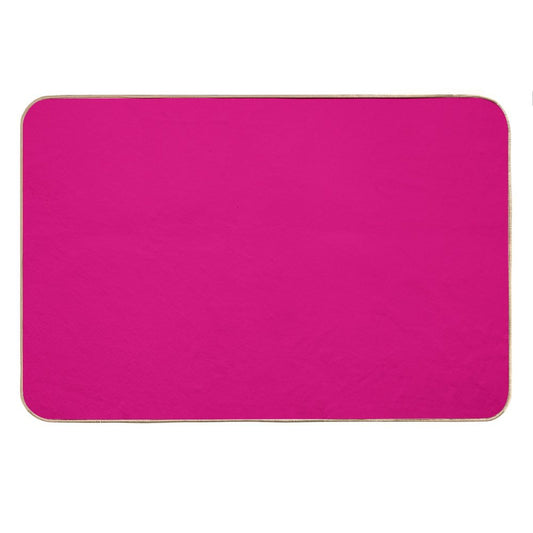 Hot Pink Fuchsia Solid Color Decor Bath Mat