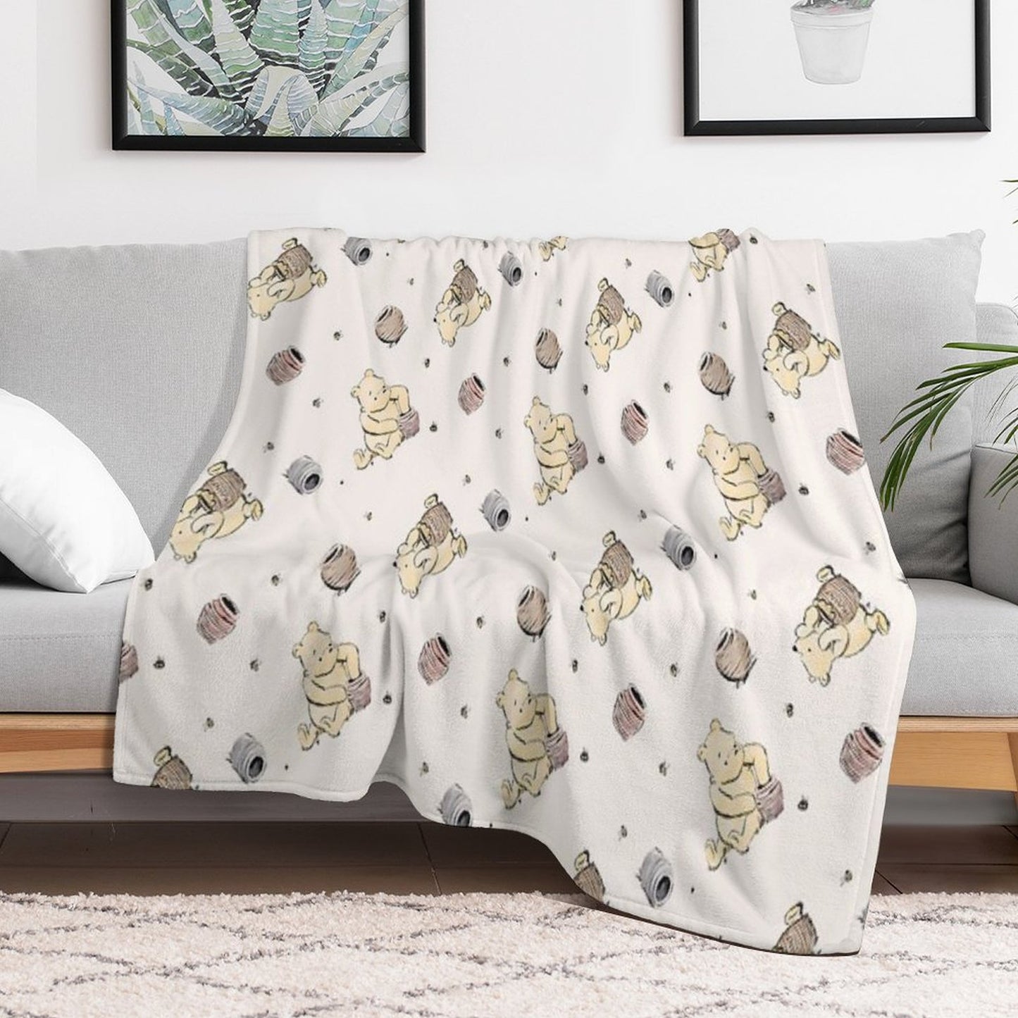 Vintage Pooh Throw Blanket